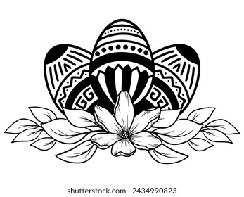 Easter Line Art Eggs Flower
