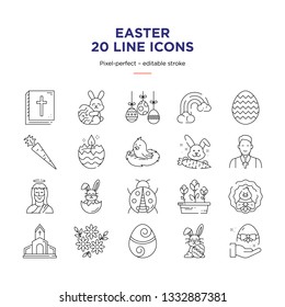 Easter Line Icons