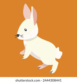 easter line rabbit cute baby rabbit illustration