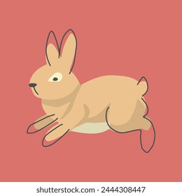 línea de pascua conejo lindo bebé conejo ilustración