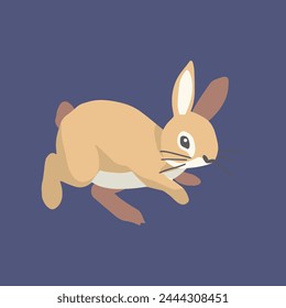 easter line rabbit cute baby rabbit illustration