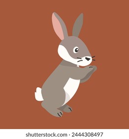 easter line rabbit cute baby rabbit illustration