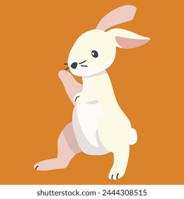 easter line rabbit cute baby rabbit illustration
