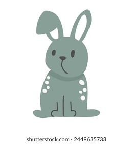 easter line rabbit cute baby rabbit illustration