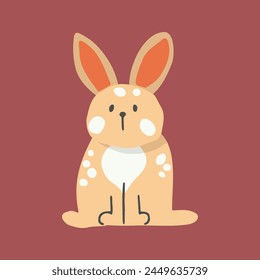 easter line rabbit cute baby rabbit illustration