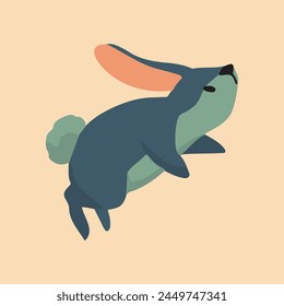 easter line rabbit cute baby rabbit illustration