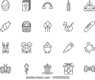 Easter Line Style Icon Set