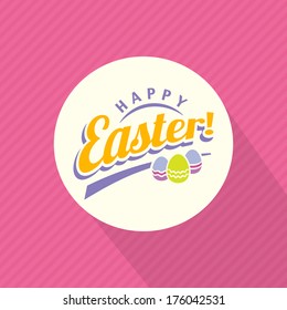 easter logo template vector label design typographic elements of easter holiday perfect as template for greeting card easter logo template happy vacation egg spring holiday smiling beauty flag laughin