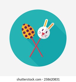 easter lollipop flat icon with long shadow,eps10