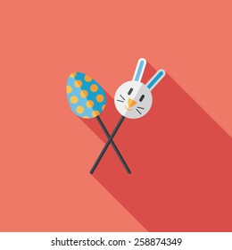 easter lollipop flat icon with long shadow,eps10
