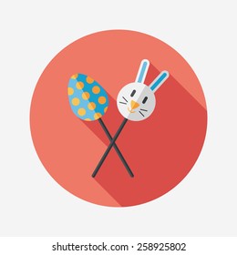 easter lollipop flat icon with long shadow,eps10