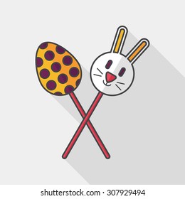 easter lollipop flat icon with long shadow,eps10
