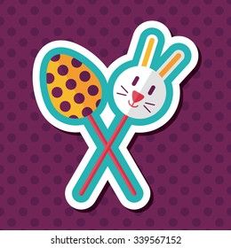 easter lollipop flat icon with long shadow,eps10