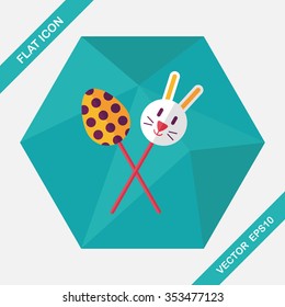 easter lollipop flat icon with long shadow,eps10