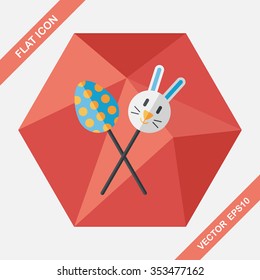 easter lollipop flat icon with long shadow,eps10