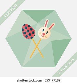 easter lollipop flat icon with long shadow,eps10