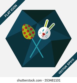 easter lollipop flat icon with long shadow,eps10