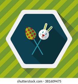 easter lollipop flat icon with long shadow,eps10