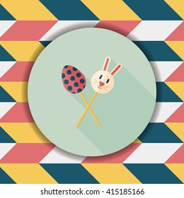 easter lollipop flat icon with long shadow,eps10