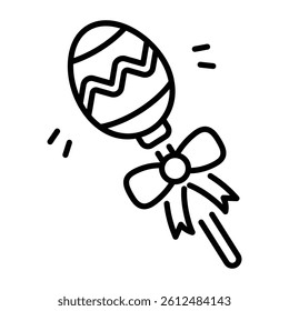 Easter lollipop icon in an outline style 