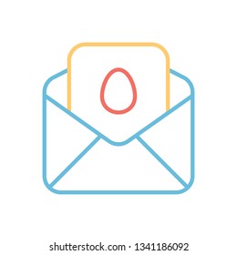 Easter Mail Letter Outline Vector Icon