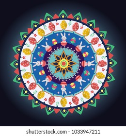 Easter mandala vector illustration