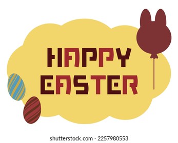 Easter material of Happy Easter characters and illustrations