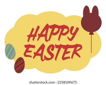Easter material of Happy Easter characters and illustrations