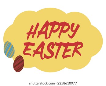 Easter material of Happy Easter characters and illustrations