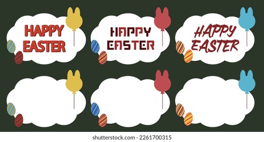 Easter material set of Happy Easter characters and illustrations