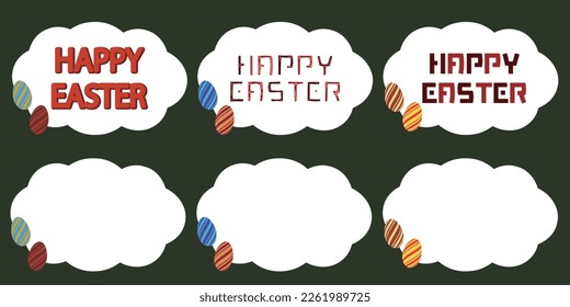 Easter material set of Happy Easter characters and illustrations