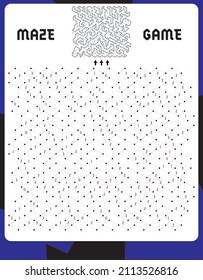 Easter maze game or activity page for kids with answer