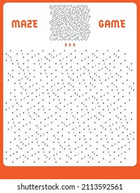 Easter maze game or activity page for kids with answer