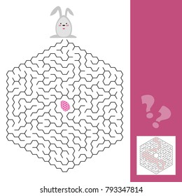 Easter maze game or activity page for kids with answer