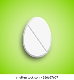 Easter medicine Pill in egg shape, vector illustration