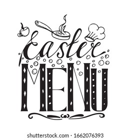 Easter menu hand drawn lettering