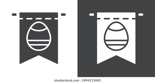 Icono de Mensaje de Pascua Conjunto plano en color blanco y negro contorno Vector