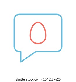 Easter Message Outline Vector Icon