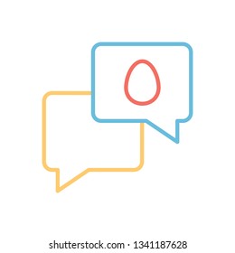 Easter Message Outline Vector Icon