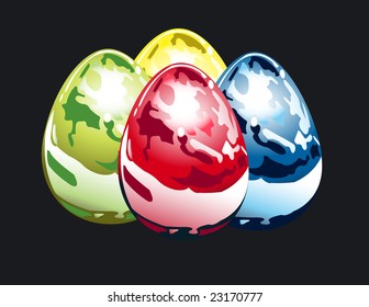 Easter metallic eggs
