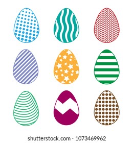 easter minimal icon set. vector illustration eps10