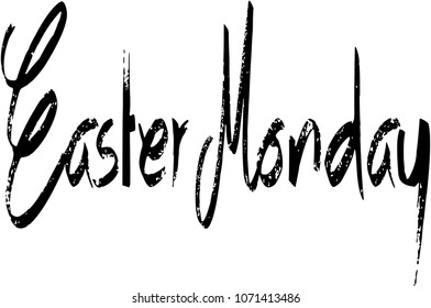 Easter Monday text sign illustration on white Background