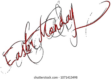 Easter Monday text sign illustration on white Background