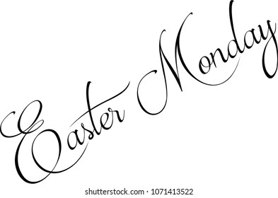 Easter Monday text sign illustration on white Background