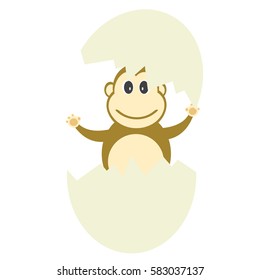 easter monkey vector