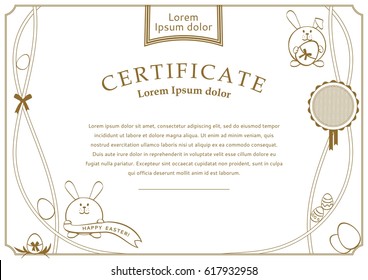 Easter monochromatic certificate. Two rabbits and few Easter eggs. 