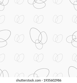 Easter monochrome pattern background. Seamless background with Easter eggs. Pattern with hand drawn grey elements. Vintage Easter monochrome pattern