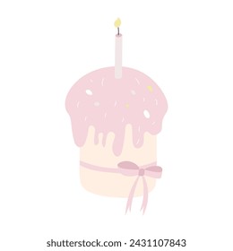 Easter Multicolored cake. Vector set in flat style. Element for poster, flyer, postcard, cover, advertising design.