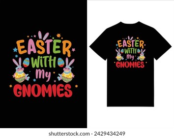 Pascua con diseño de camiseta de My Gnomies, ilustraciones para el diseño de camisetas listas para imprimir.