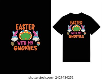 Pascua con diseño de camiseta de My Gnomies, ilustraciones para el diseño de camisetas listas para imprimir.